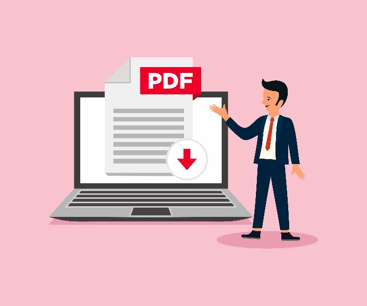 download file PDF in laptop screen